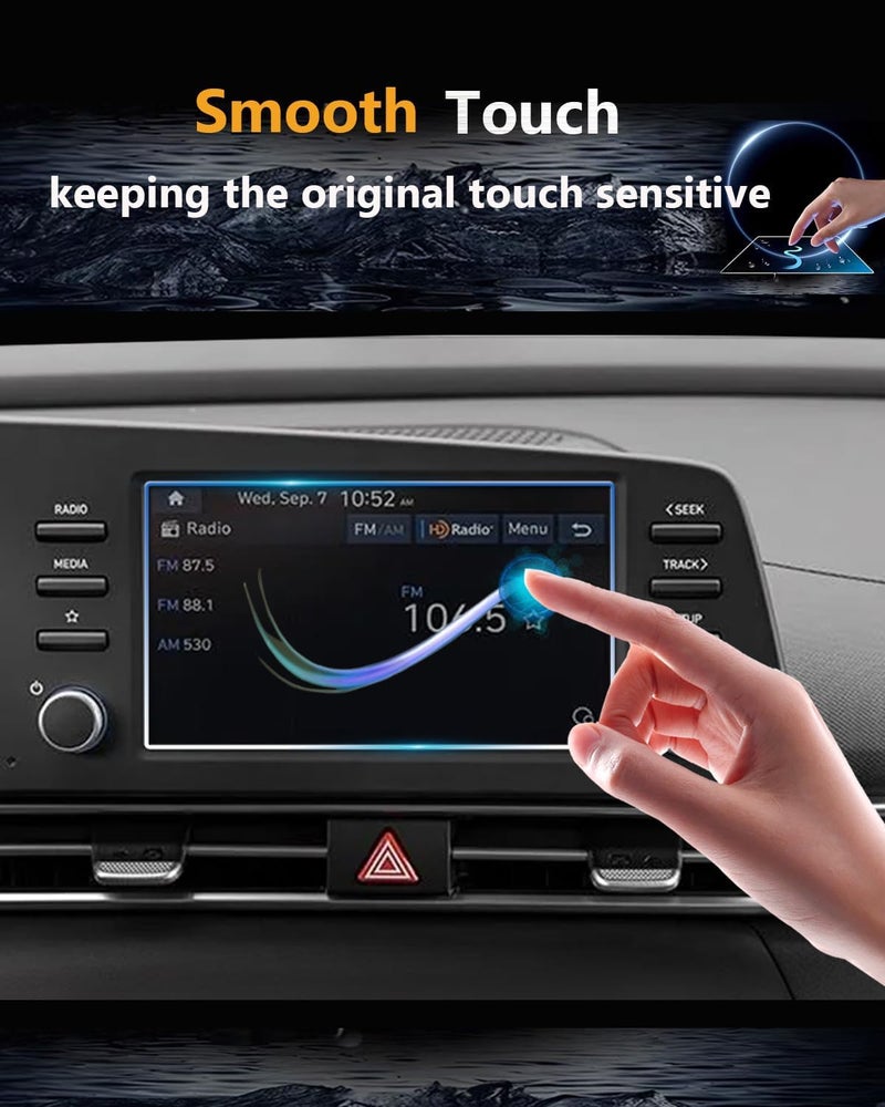 VIAROOM Screen Protector For Hyundai Elantra 2021-2026,Infotainment Screen Tempered Glass Film For SE/SEL Sport/Hybrid Blue 2025 2024 2023 Accessories -8 inch - Image 3